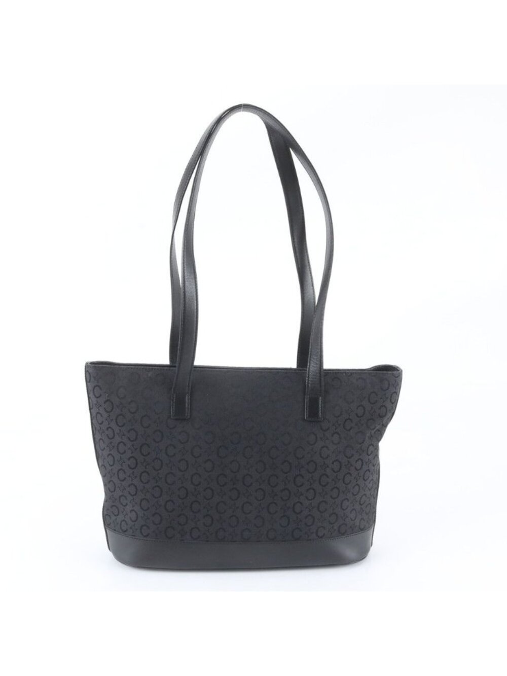 Celine C Macadam Leather Tote Bag Shoulder Hand Black